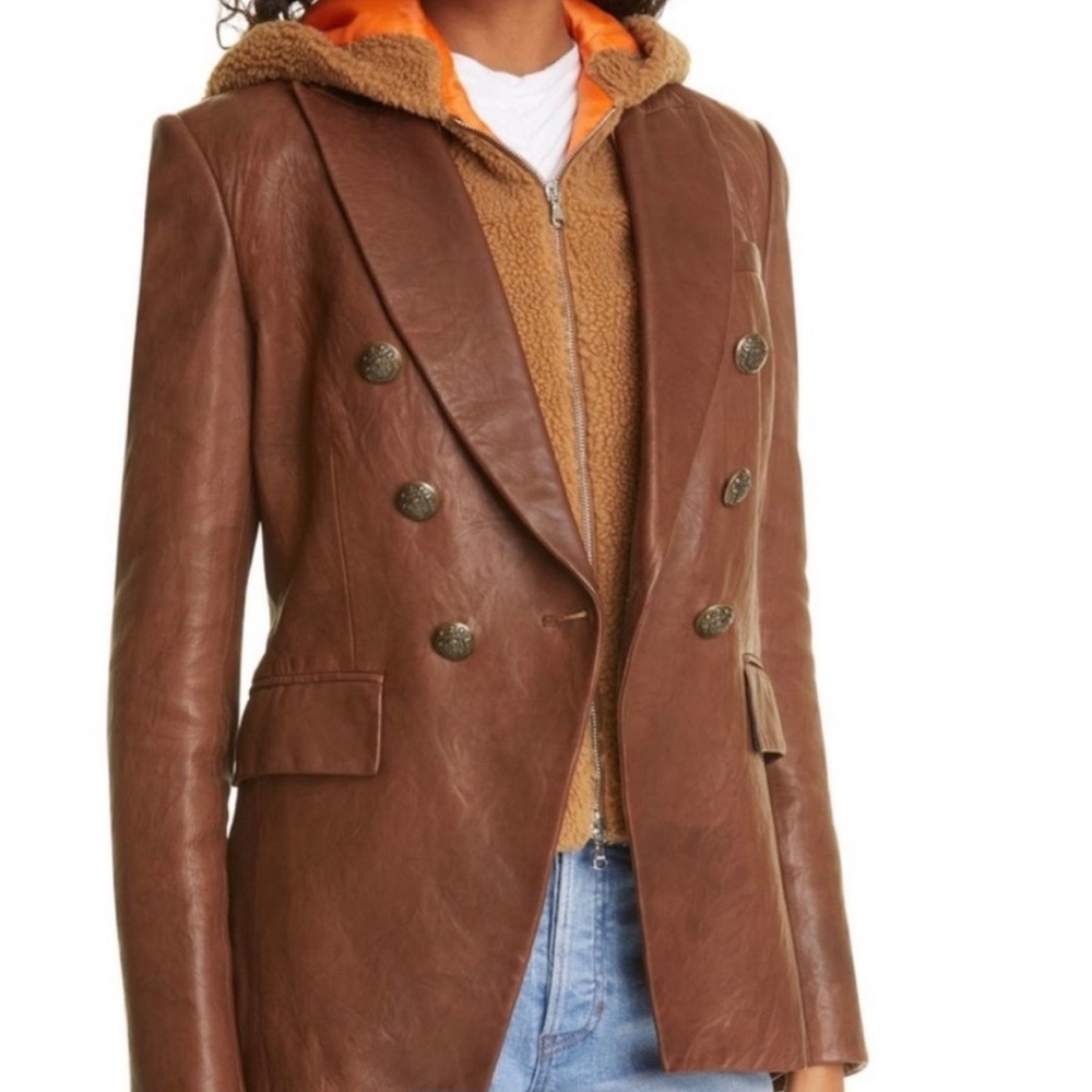 Veronica Beard Oakleigh brown Dickey insert with Hood nwt fleece